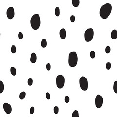 Hand drawn polka dot seamless pattern. Vector texture circle doodles.