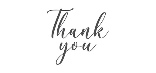 Thank You Hand drawn lettering. Calligraphy. Handwritten style inscription.