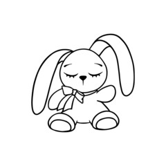 Bunny cute print. Hare fashion child vector.