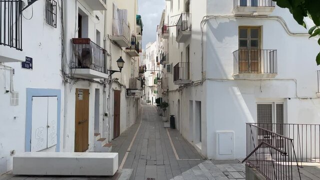 empty old town of Ibiza