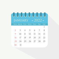 Calendar January 2022. vector Illustration