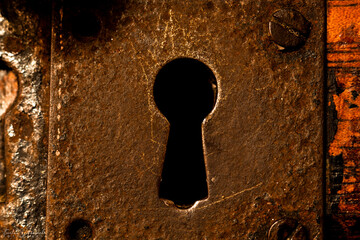 Rusty old lock taken with macro