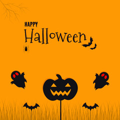 Happy Halloween background template, poster, elements design