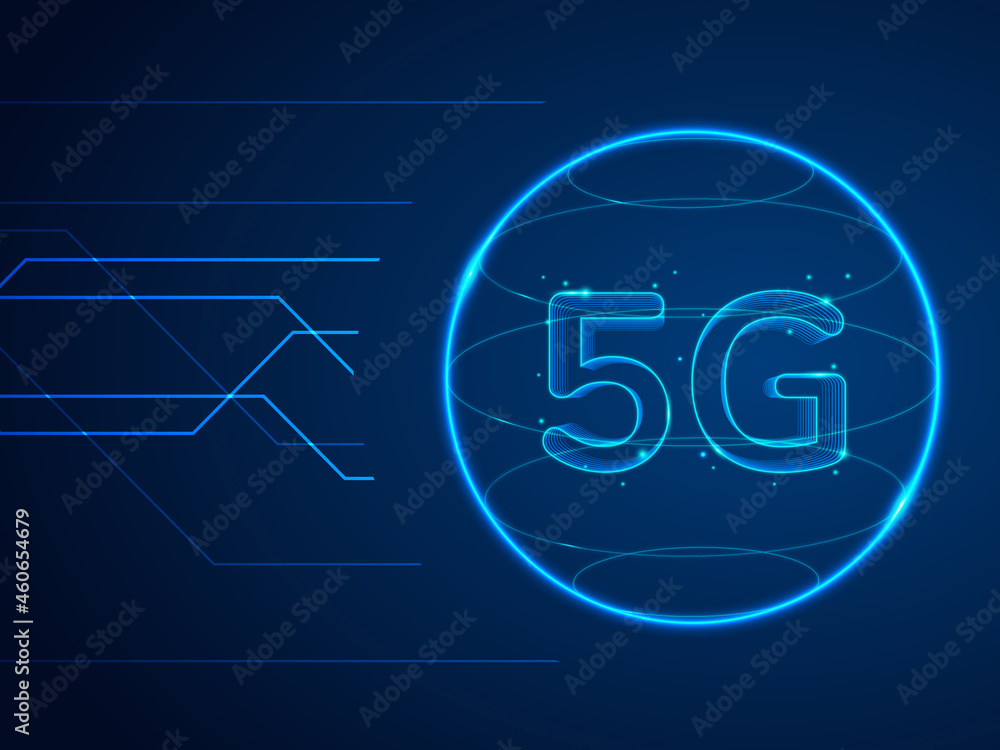 Aufkleber 2d rendering 5g network 5g connection