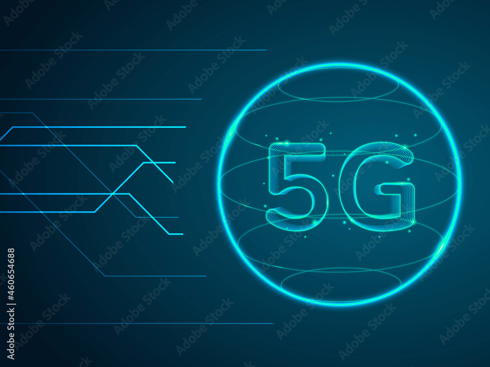 Aufkleber 2d rendering 5g network 5g connection