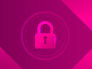 2d illustration Safety concept: Closed Padlock on digital background
