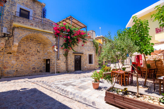 Medieval village of Olympoi is one of the main mastihochoria villages, Chios island, Greece.