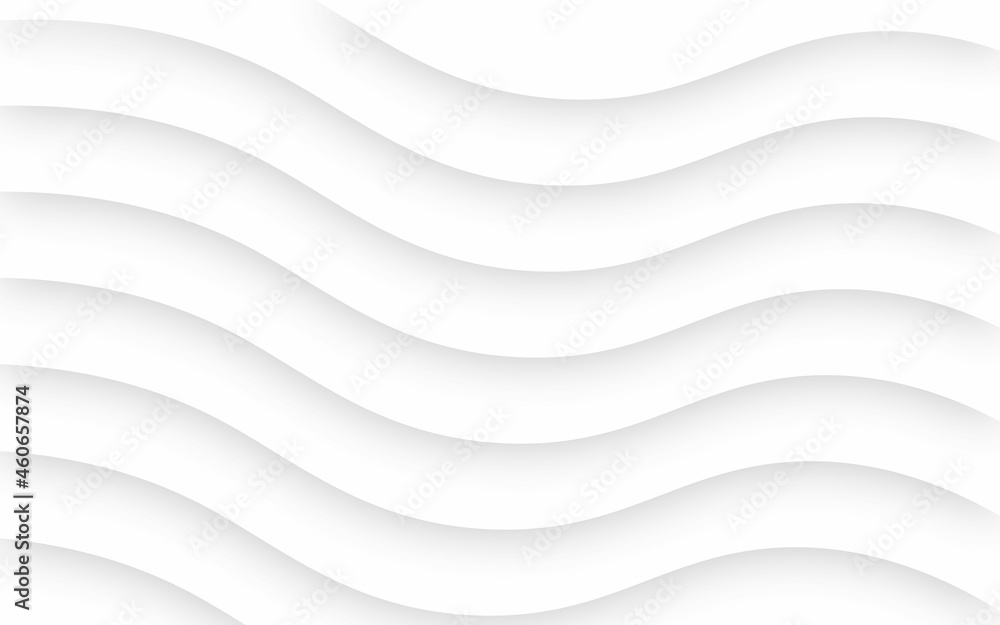 Wall mural abstract white background with lines. abstract white paper cut wave curve overlap background texture