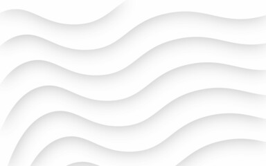 abstract 3d white background with lines. White vector panoramic background with wavy lines and shadows vector illustration