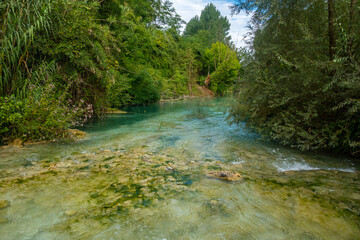 Parco fluviale dell'Elsa (Elsa River parc) in Colle val d'Elsa, Tuscany, along the via Francigena, Italy