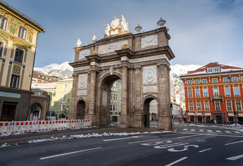 Fototapeta na wymiar Triumphal Arch (Triumphpforte) - Innsbruck, Tyrol, Austria