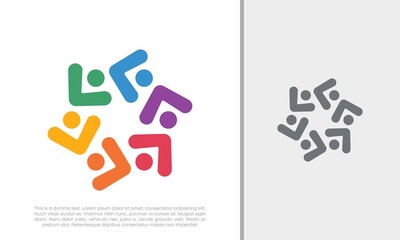 Fototapeta premium Global Community Logo Icon Elements Template. Community human Logo template vector. Community health care. Abstract Community logo