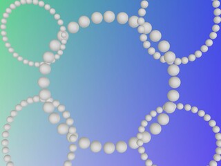 白いポールの輪が繋がった抽象的背景3d イラスト