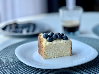 blueberry cheesecake on a plate