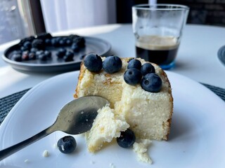 blueberry cheesecake on a plate