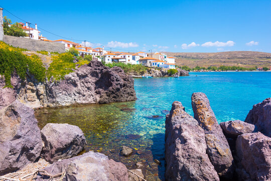Picturesque village of Sigri, Lesvos island, Greece.