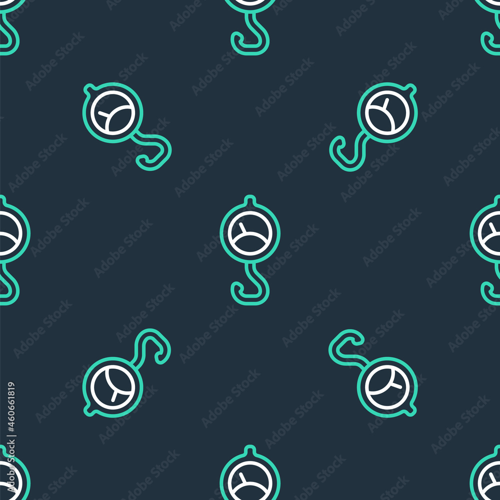 Poster line spring scale icon isolated seamless pattern on black background. balance for weighing. determin