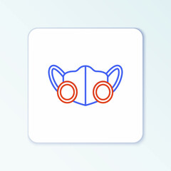 Line Medical protective mask icon isolated on white background. Colorful outline concept. Vector