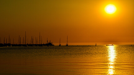 sunset over the river