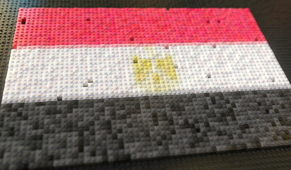 Flag of Egypt made with plastic toy blocks, conceptual 3d rendering