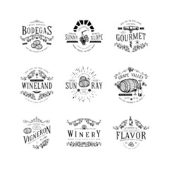 Fototapeta premium Template Wine badge. Craft retro vintage design