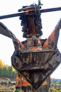 Forestry. Trenching plough, plow ditcher (backhoe; diker) - plough