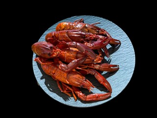 Steamed Shrimp Prawn on Plate