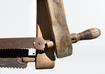 Old rusted handsaw blade for wood cut