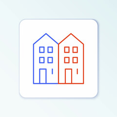 Line House icon isolated on white background. Home symbol. Colorful outline concept. Vector