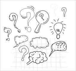 logo, symbol, magnifier, question, question mark, task, riddle, business, school, light bulb, idea, brain, concept, infographics, thoughts, mind, dreams, sign, icon