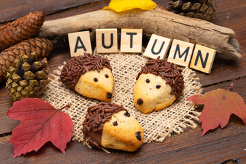 funny baked hedgehogs for autumn time