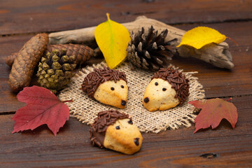 funny baked hedgehogs for autumn time