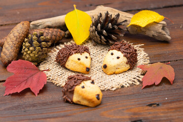 funny baked hedgehogs for autumn time © eyecat