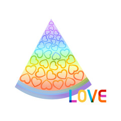 watermelon fruit rainbow heart love vector illustration