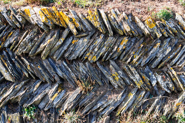 Dry stone wall in Cornwall, England, UK