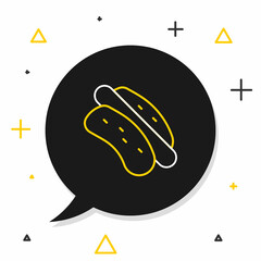 Line Hotdog sandwich icon isolated on white background. Sausage icon. Fast food sign. Colorful outline concept. Vector