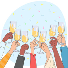People holding champagne glasses