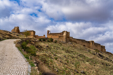 Fototapeta na wymiar Alcazaba de Reina, Moorish fortress over village of Reina, Badajoz, Spain