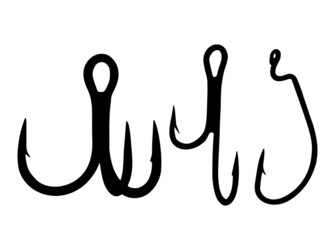 Predator fishing hooks included. Vector image.