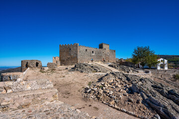 Fototapeta premium The ancient castle of montanchez near Caceres, Extremadura, Spain