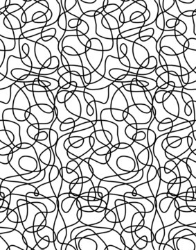 Seamless chaotic line pattern, modern print.