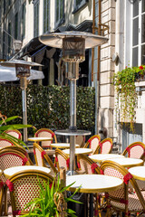gas heater in a street cafe
