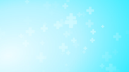 Medical health blue cross pattern background. Abstract healthcare technology and science concept.