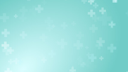 Medical health blue green cross pattern background. Abstract healthcare technology and science concept.