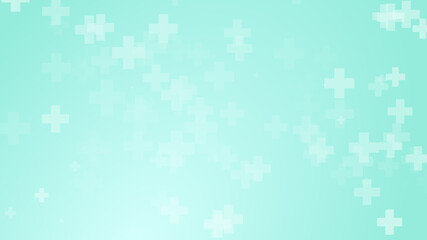 Abstract medical green blue cross pattern background.