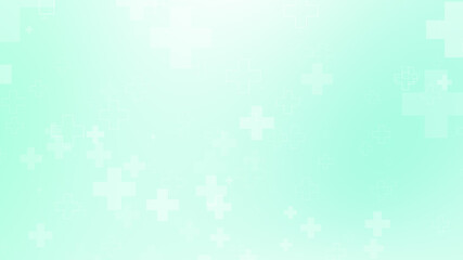 Medical green blue cross pattern healthcare background.