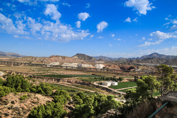 Fototapeta na wymiar Panoramic view from the Castle of La Mola in Novelda