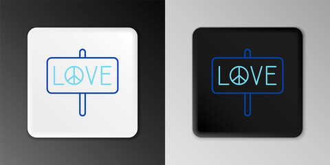 Line Peace icon isolated on grey background. Hippie symbol of peace. Colorful outline concept. Vector