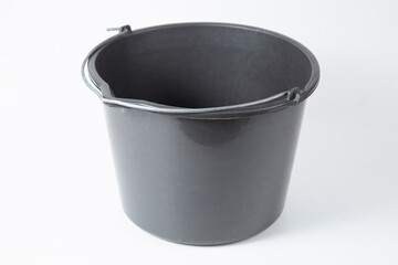 The bucket is plastic on a white background.Household goods.