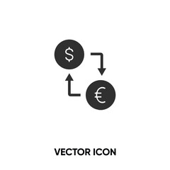 Currency exchange vector icon .  Modern, simple flat vector illustration for website or mobile app. Exchange symbol, logo illustration. Pixel perfect vector graphics	
